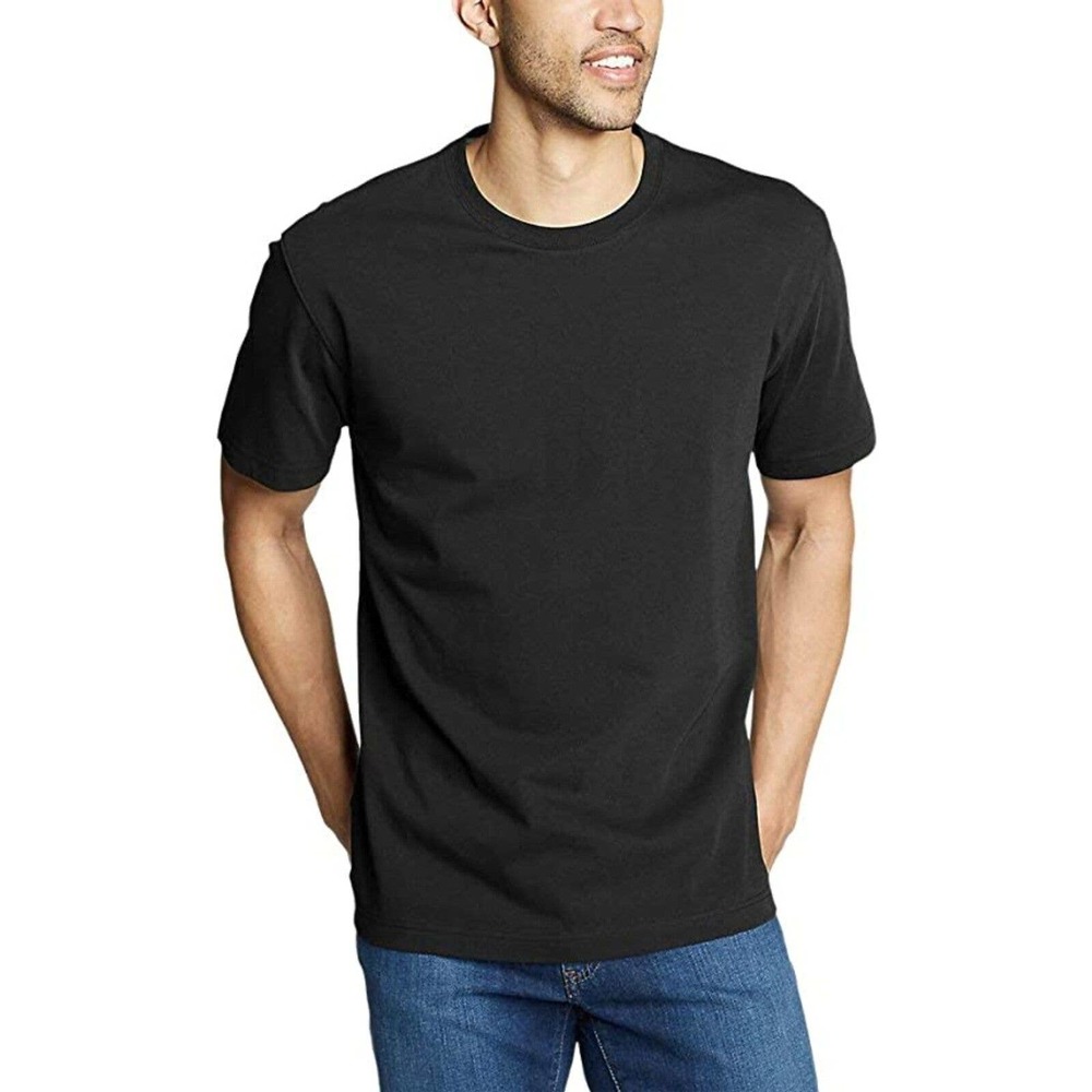 Eddie Bauer Men's Short-Sleeve T-Shirt‎ Size S Black Cotton Classic Crew Neck